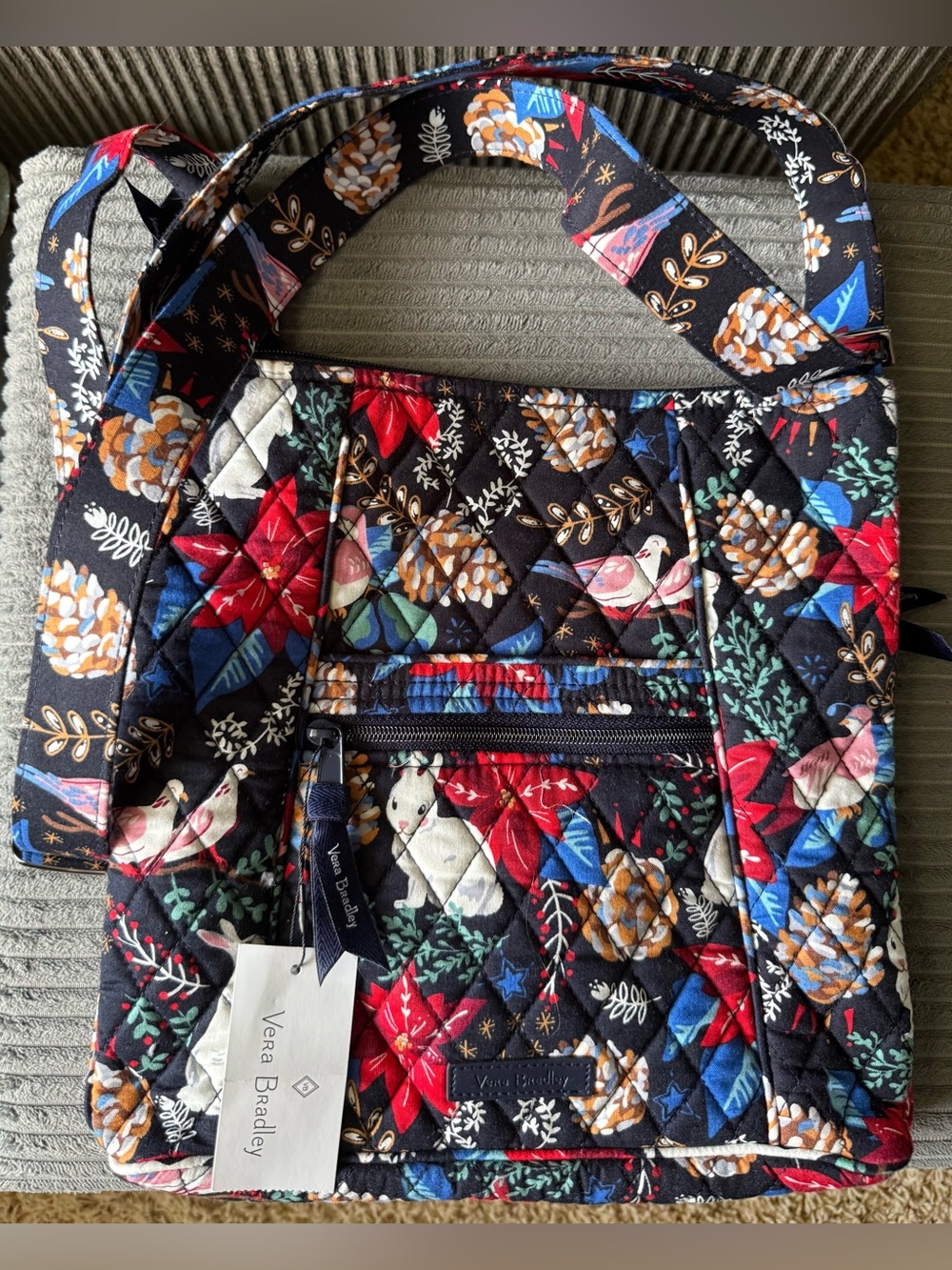 Vera Bradley New Winter Forest Crossbody Bag Retired Hare Classic Hipster Purse